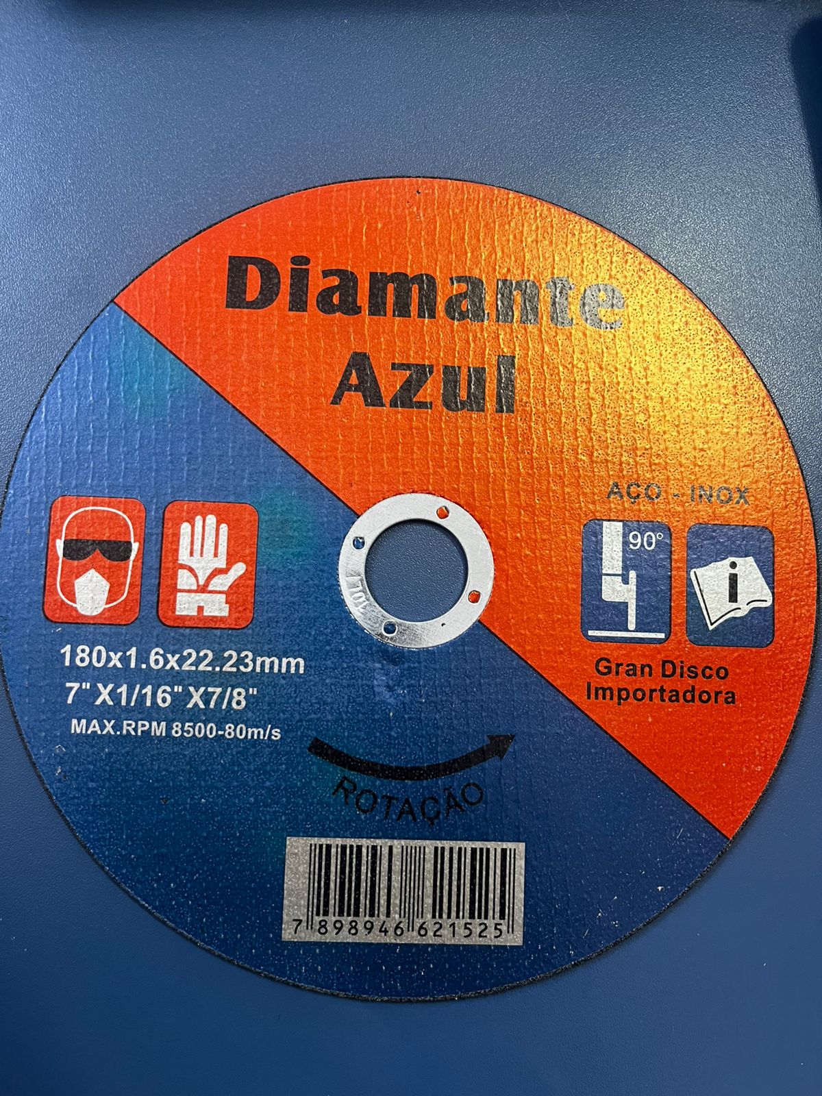 Disco de corte aço inox 7" (180 x 1,6 mm) para locação